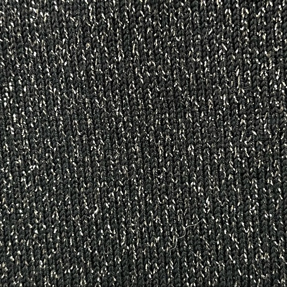 RSVP by Talbots Black Metallic Sparkle Midi Dress Wool Blend Bell Sleeves Small - Picture 6 of 15